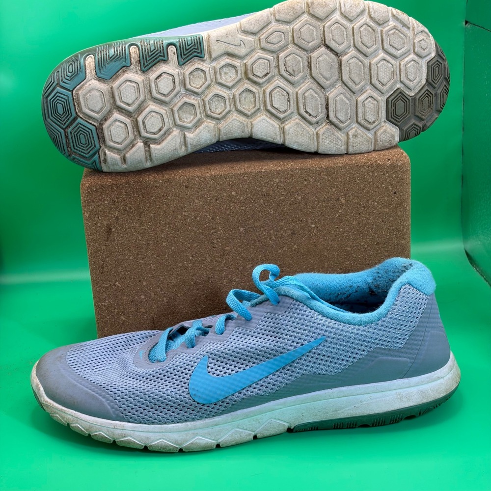 Nike Flex Experience RN 4 Running Shoes Womens 8.5 Blue Grey 749178-404 Sneakers